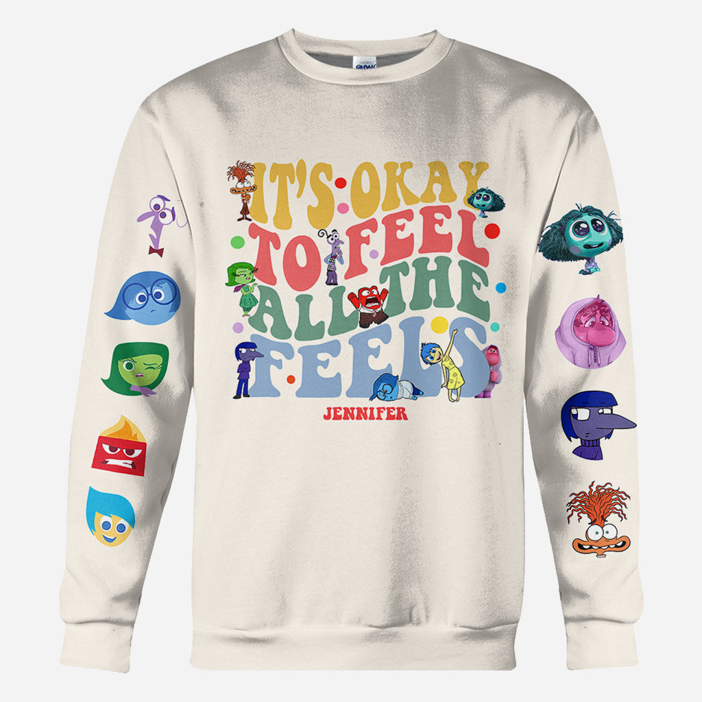 It's Ok To Feel All The Feels - Personalized Mouse All Over Shirt