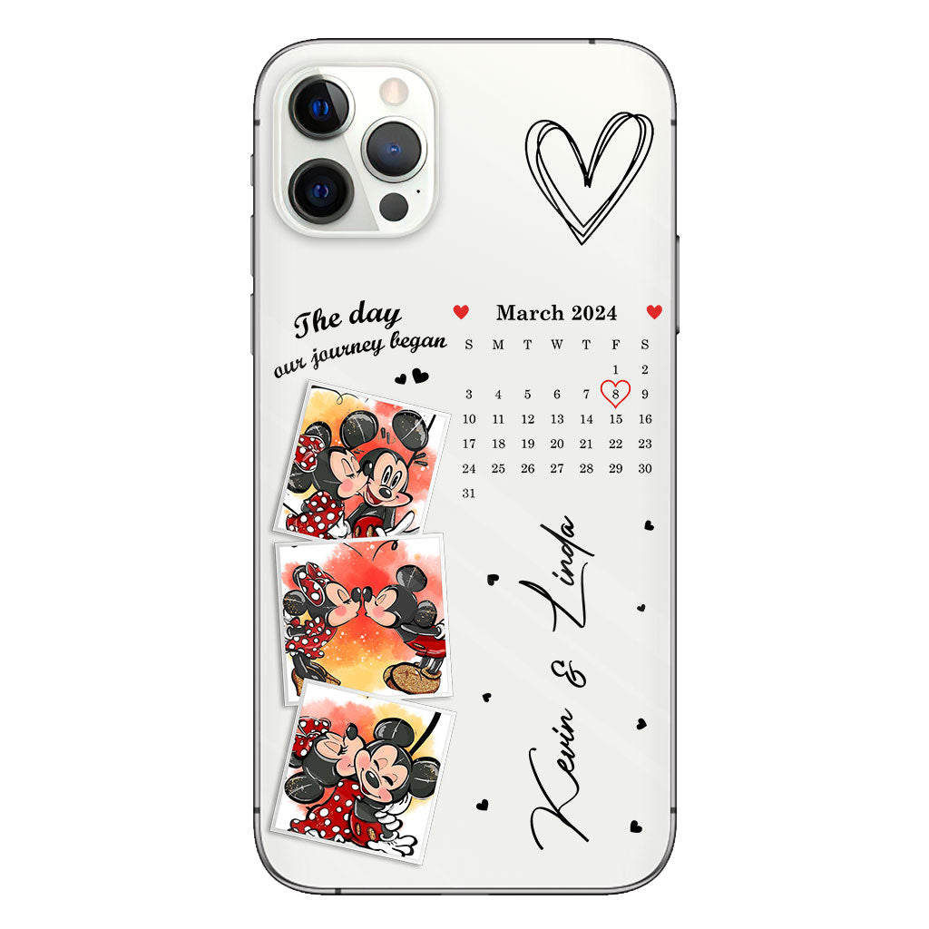 The Day Our Journey Began Mouse Ears Calendar Custom - Personalized Mouse Clear Phone Case