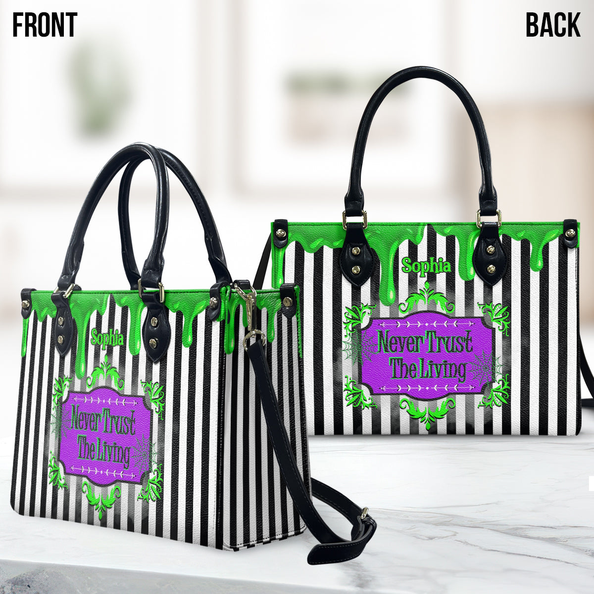 Never Trust The Living - Personalized Leather Handbag