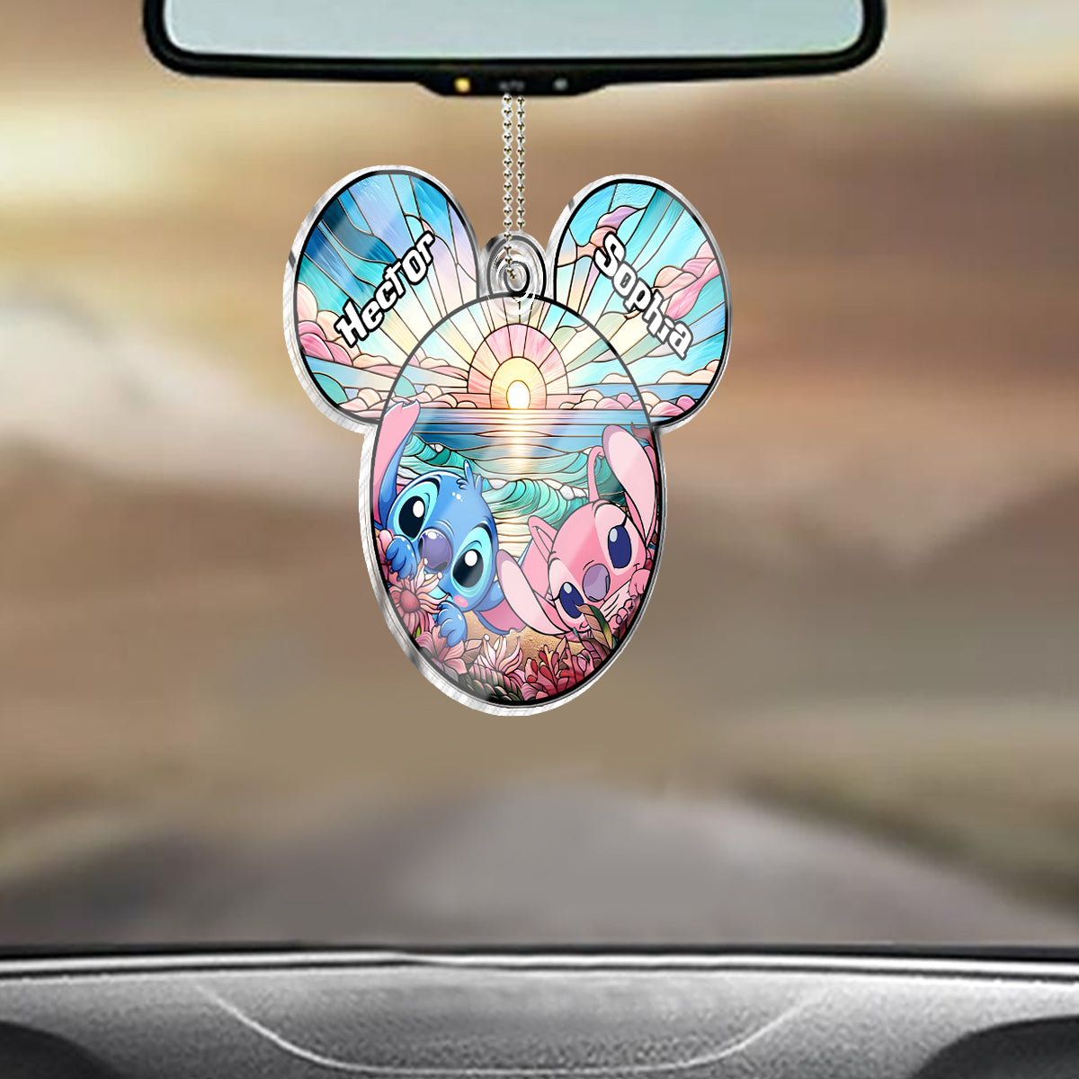 Beautiful Ohana - Personalized Ohana Custom Shaped Car Ornament