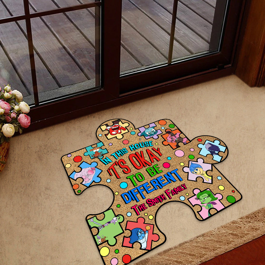 It's Okay To Be Different - Personalized Shaped Doormat