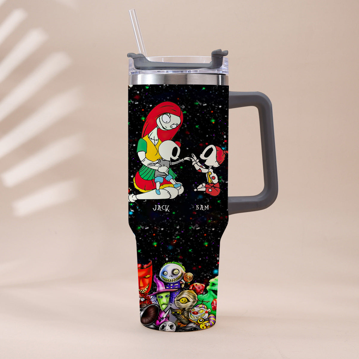 Mother Father Family Of Nightmares - Personalized Nightmare Tumbler With Handle