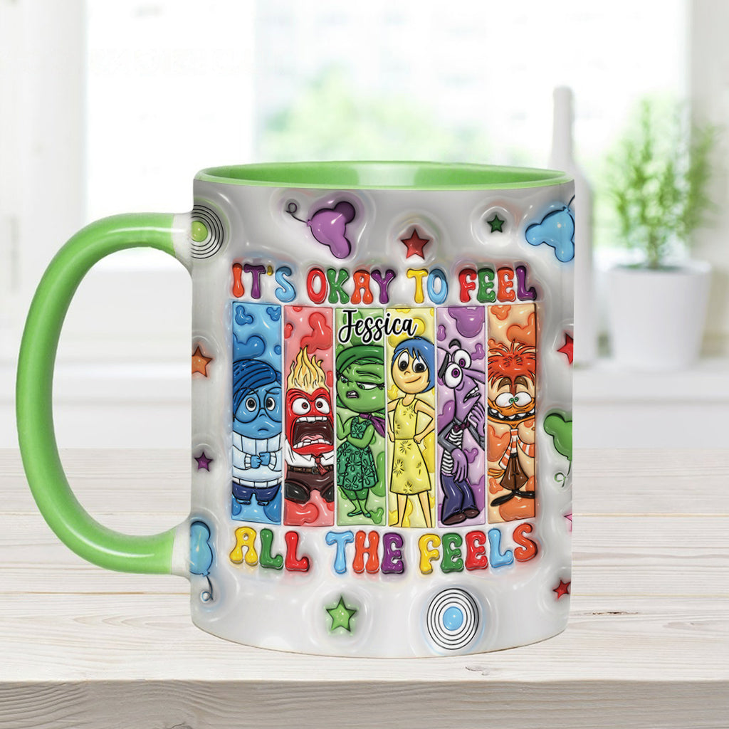 It's Okay To Feel All The Feels - Personalized Accent Mug