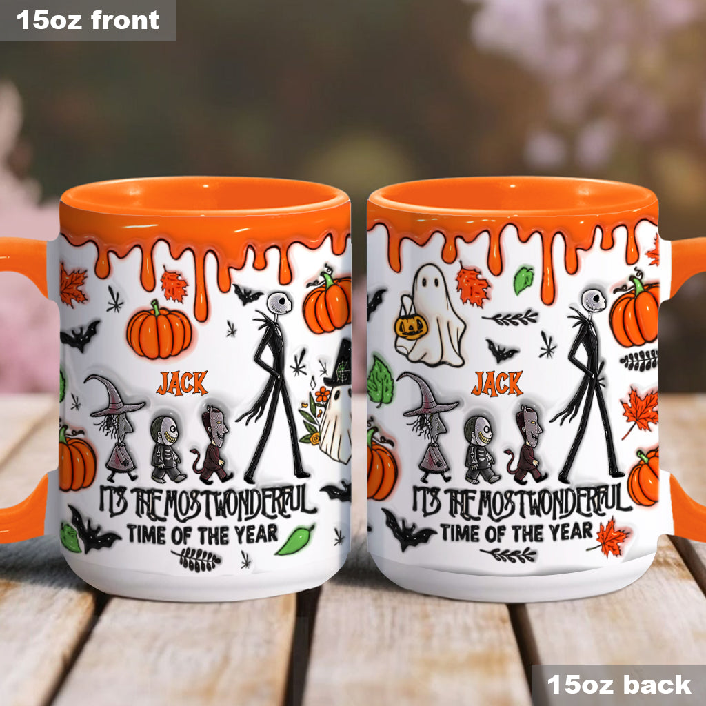 It's The Most Beautiful Time Autumn Skeleton - Personalized Nightmare Accent Mug