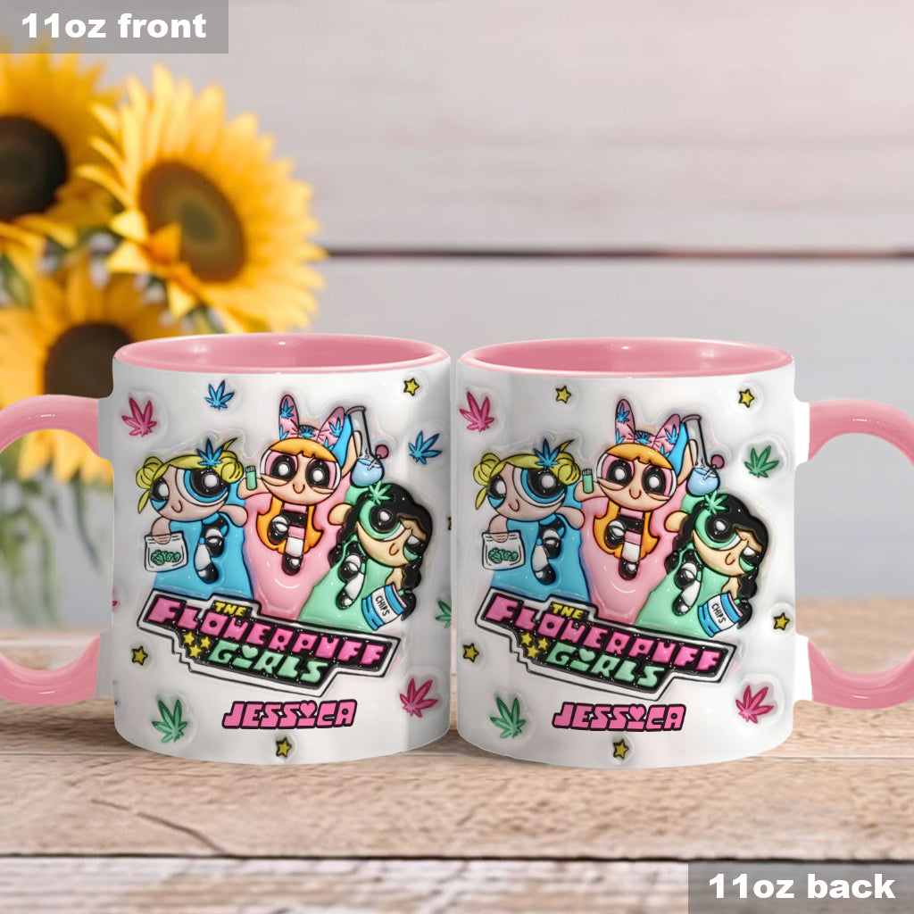 The Flower Puff Girl - Personalized Weed Accent Mug