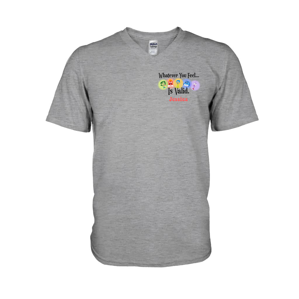 Whatever You Feel Is Valid - Personalized Inside Out T-shirt And Hoodie