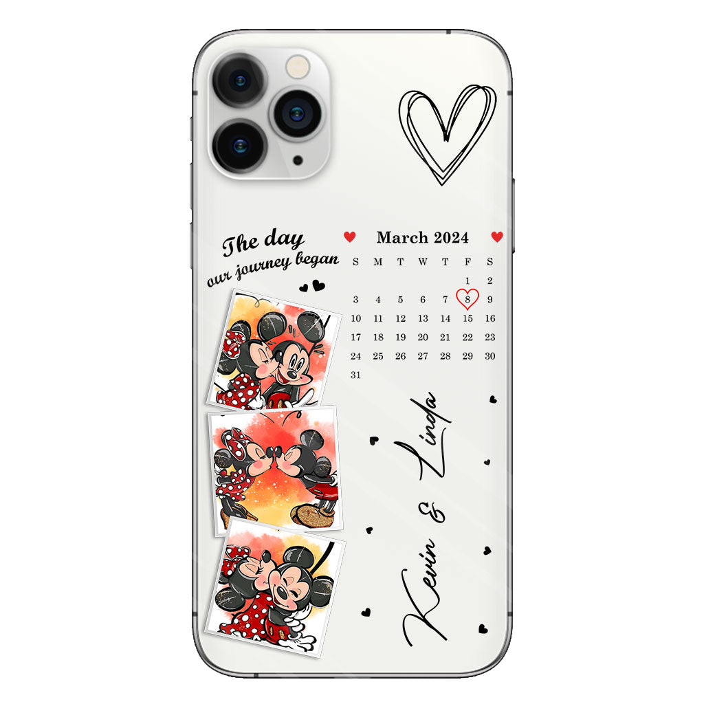 The Day Our Journey Began Mouse Ears Calendar Custom - Personalized Mouse Clear Phone Case