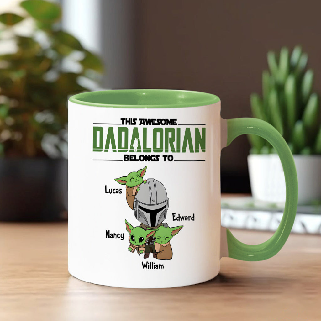 Dadalorian Mamalorian Custom Title And Kids - Personalized The Force Accent Mug