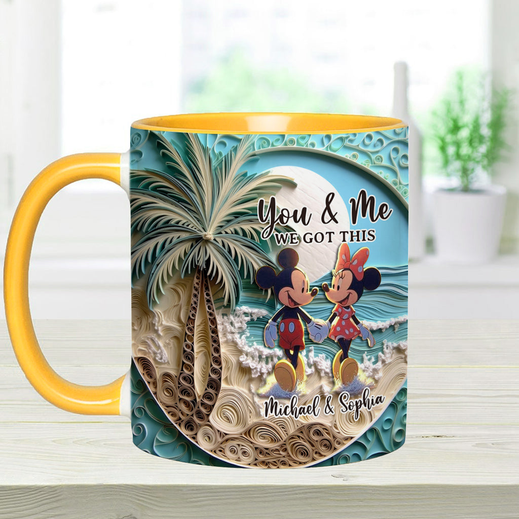 Beach Scene Happy Couple - Personalized Mouse Accent Mug
