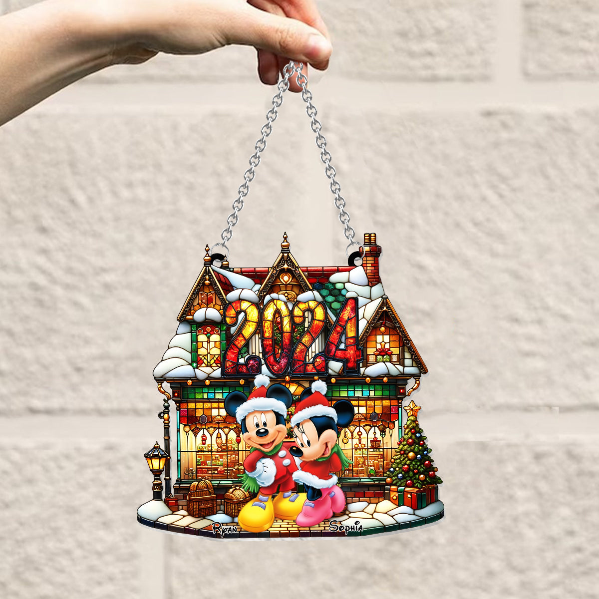 All I Want For Christmas Is You - Personalized Mouse Window Hanging Suncatcher Ornament