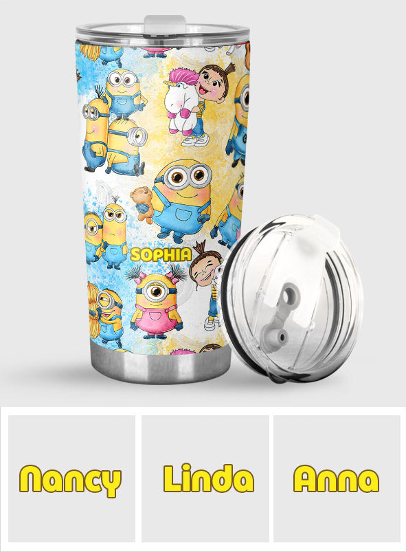 Happy Time Yellow Monster - Personalized Tumbler