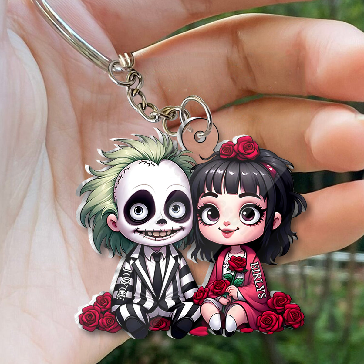 Horror Couple - Personalized Custom Shaped Keychain