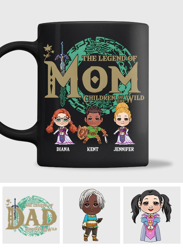 The Legend Of Mom Dad - Personalized The Hero's Legend Mug