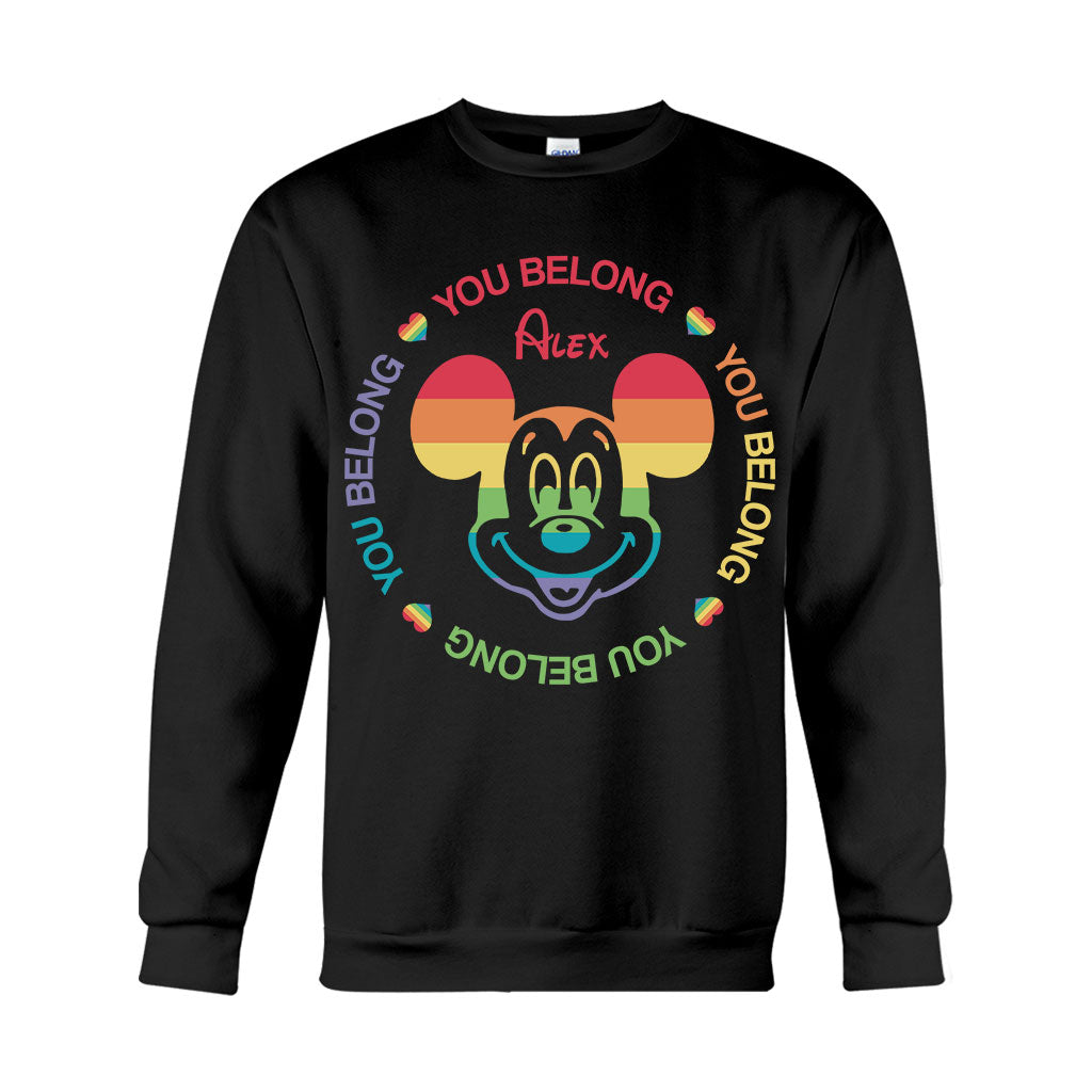 You Belong Mouse Ears Pride - Personalized LGBT Support T-shirt And Hoodie