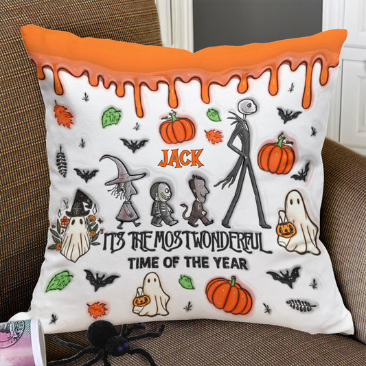 It's The Most Wonderful Time Pumpkin King - Personalized Nightmare Throw Pillow