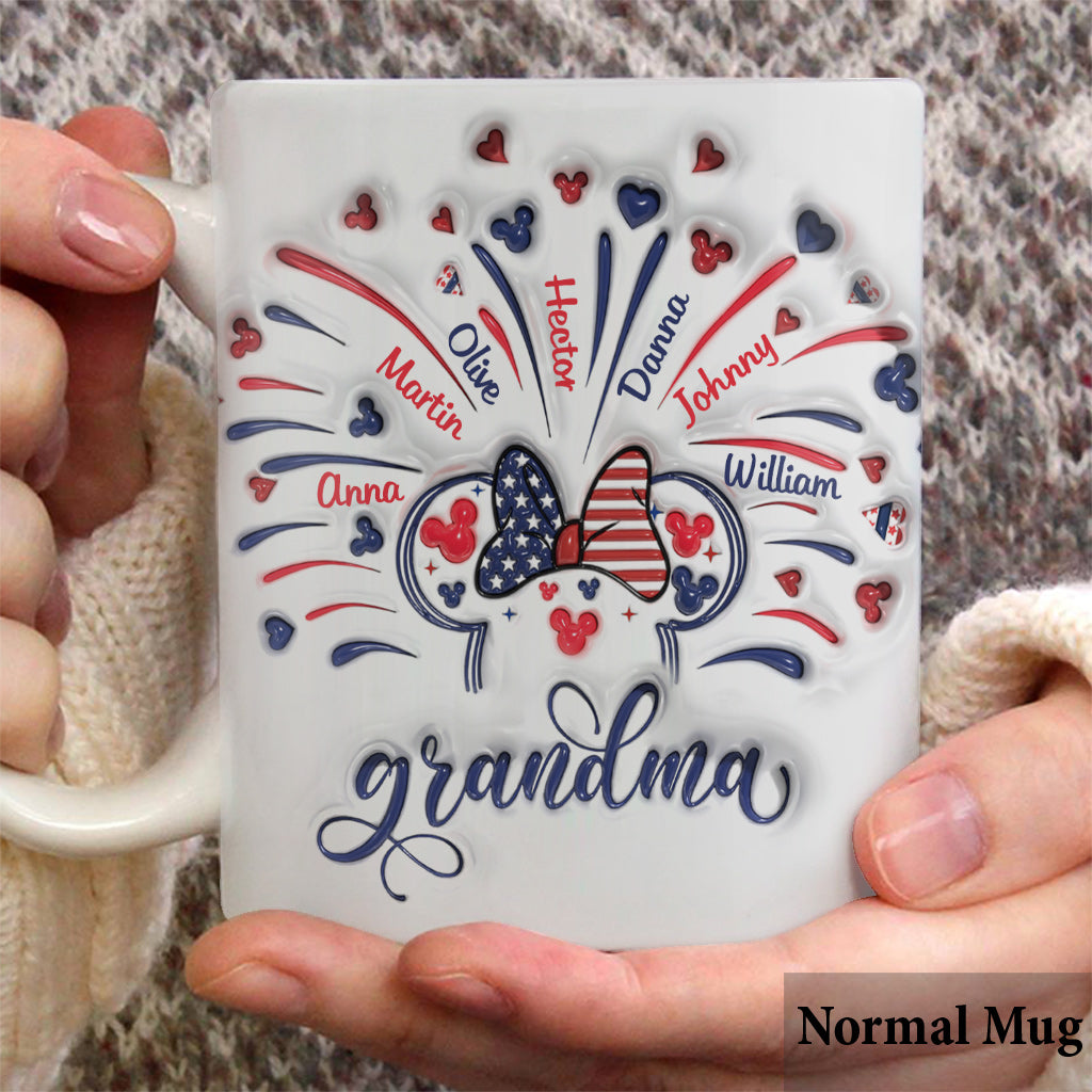 Firework America Mouse Flag - Personalized Mouse Mug
