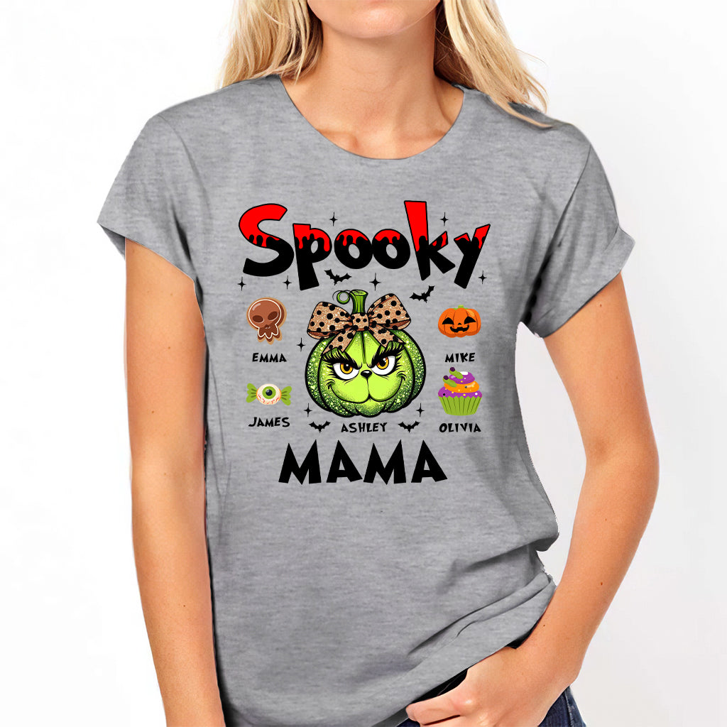 Green Pumpkin Mama Any Title - Personalized Mother T-shirt And Hoodie