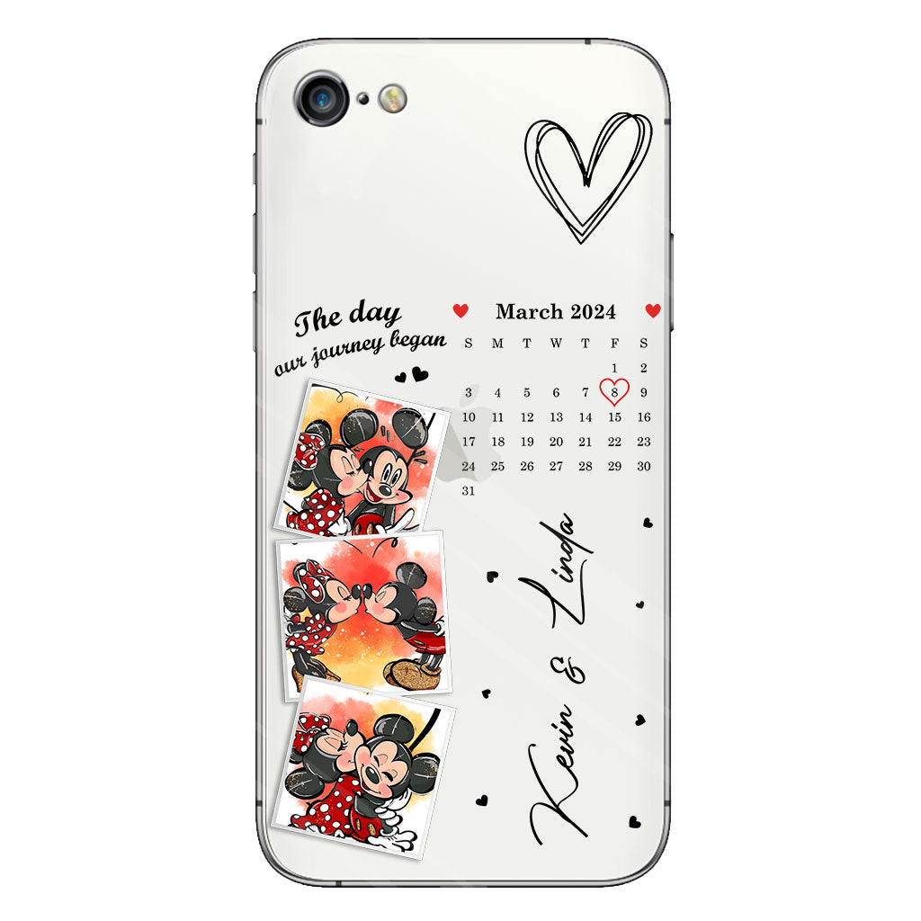 The Day Our Journey Began Mouse Ears Calendar Custom - Personalized Mouse Clear Phone Case