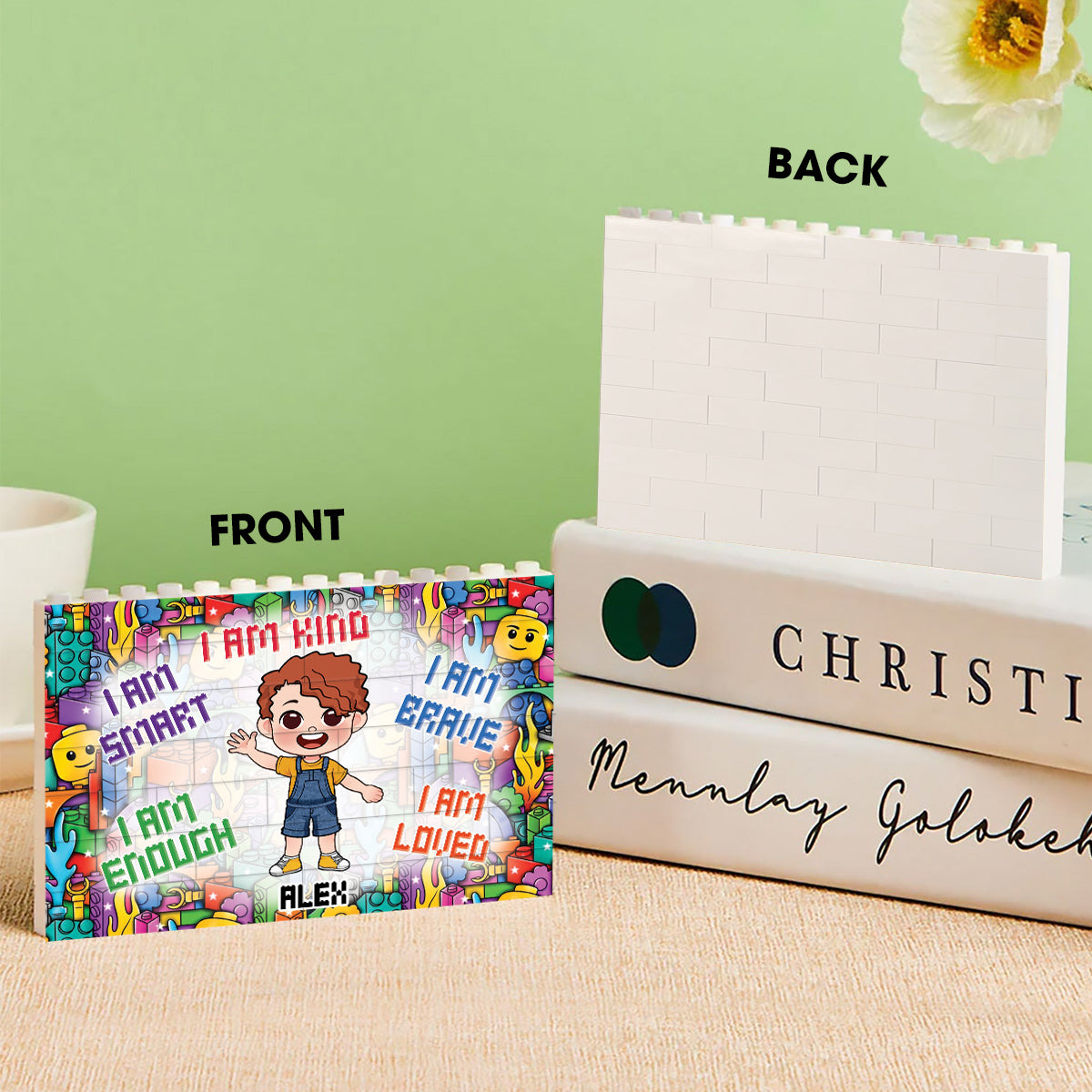 I Am Kind, I Am Brave - Personalized Kid One-sided Horizontal Rectangle Building Brick Blocks