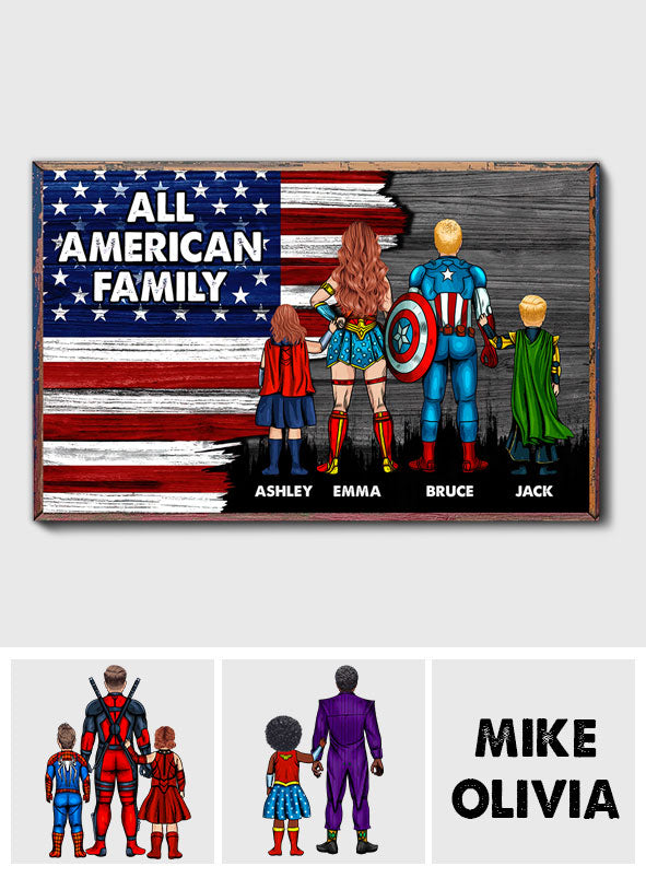 All American Family - Personalized Family Canvas And Poster