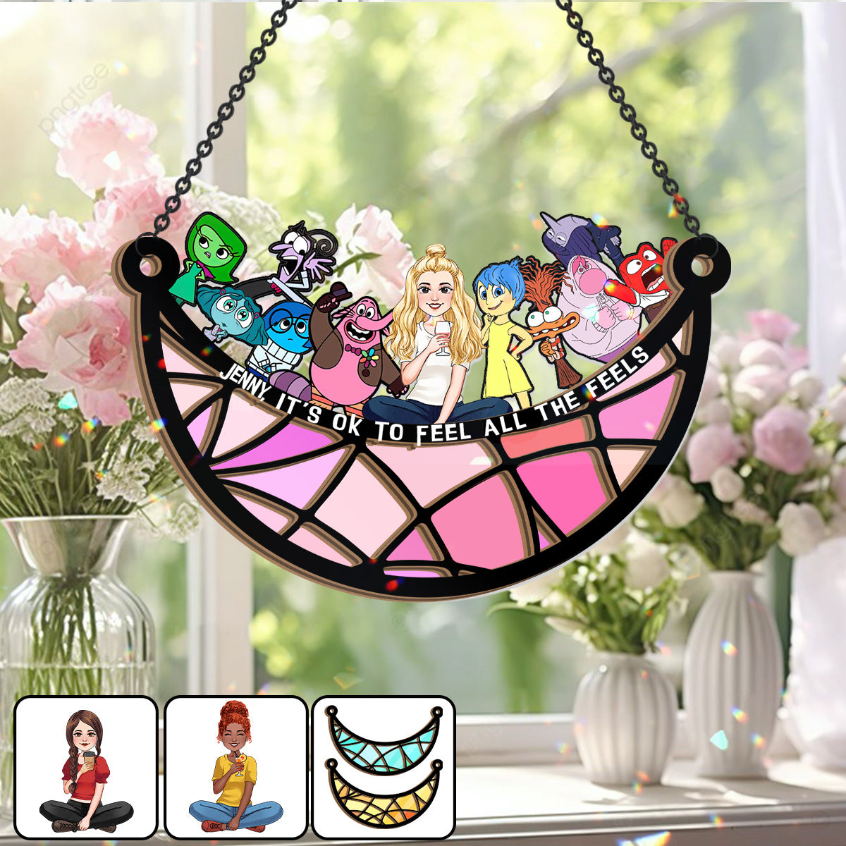 It's Ok To Feel All The Feels - Personalized 2 Layered Window Hanging Suncatcher