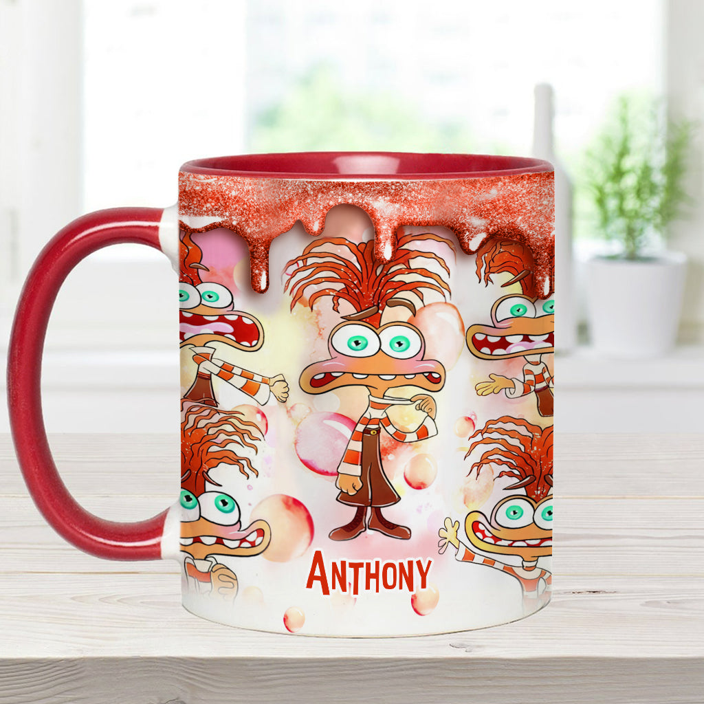 Joy Disgust Anger Sadness Fear Anxiety Envy Ennui Embarrassment - Personalized Accent Mug