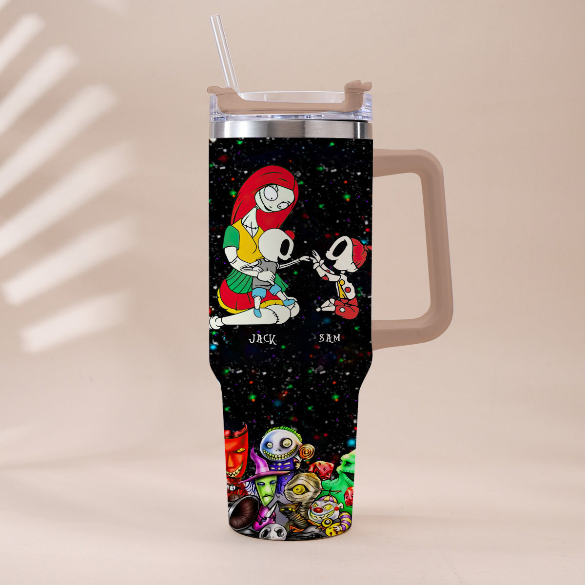 Mother Father Family Of Nightmares - Personalized Nightmare Tumbler With Handle