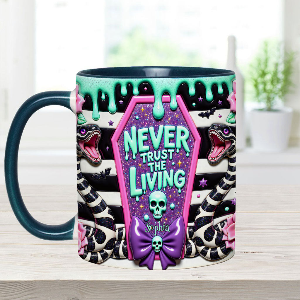 Never Trust The Living - Personalized Accent Mug