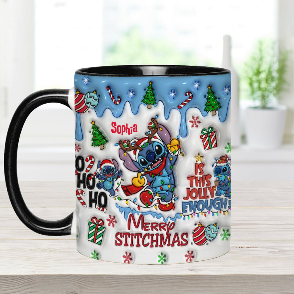 Merry Stichmas - Personalized Ohana Accent Mug