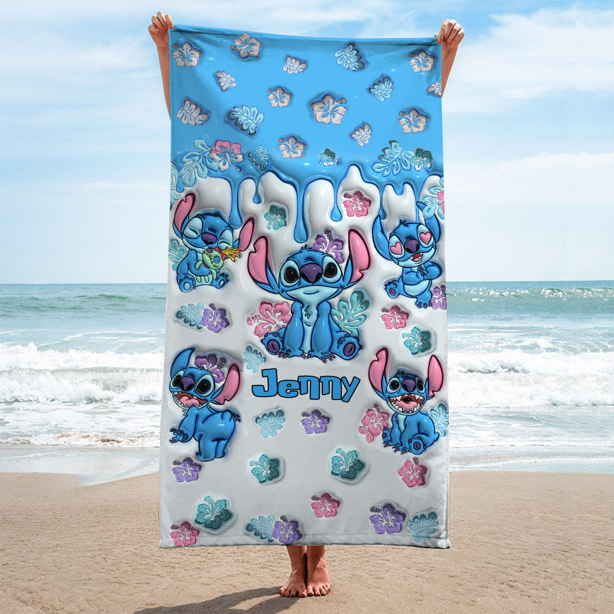 Ohana Means Family - Personalized Ohana Beach Towel