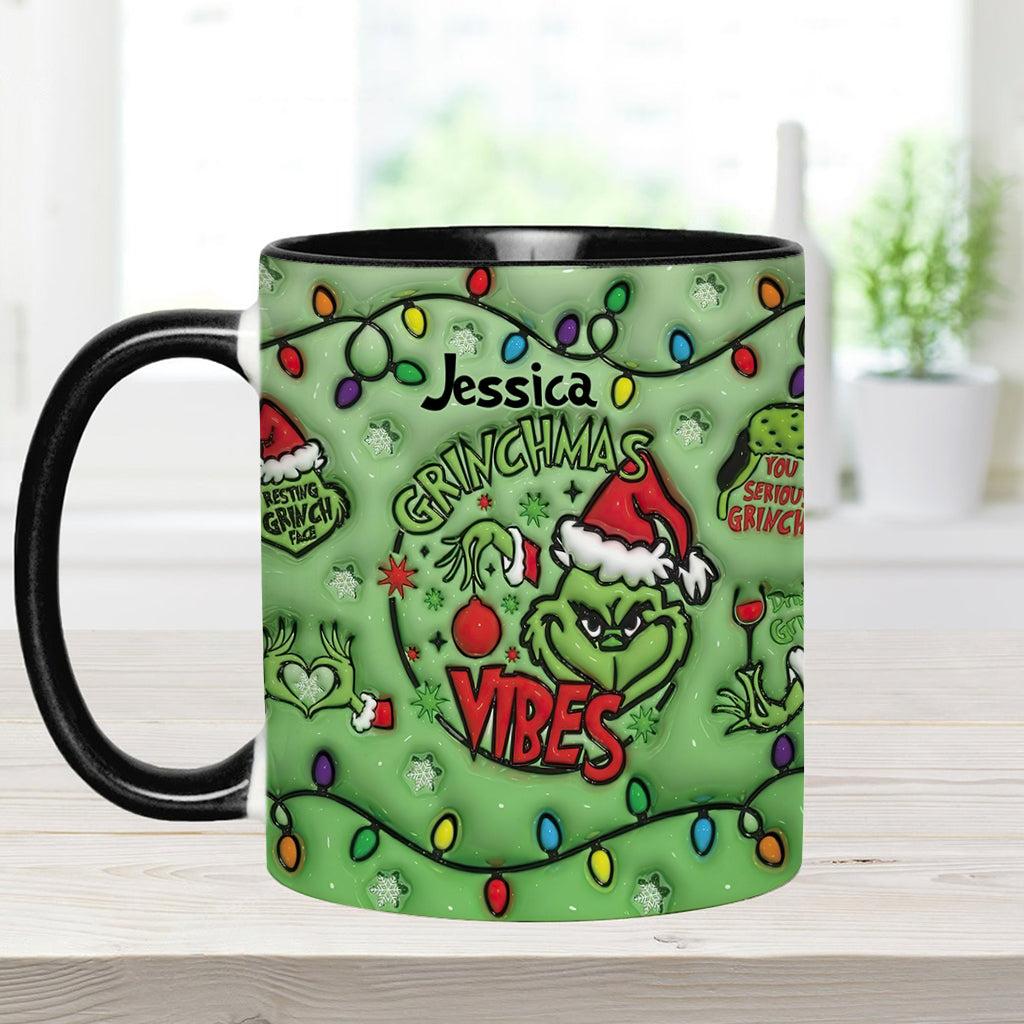 Grinchmas Vibes - Personalized Stole Christmas Accent Mug