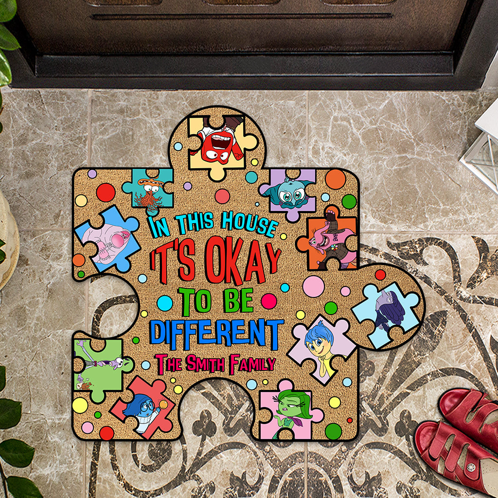 It's Okay To Be Different - Personalized Shaped Doormat