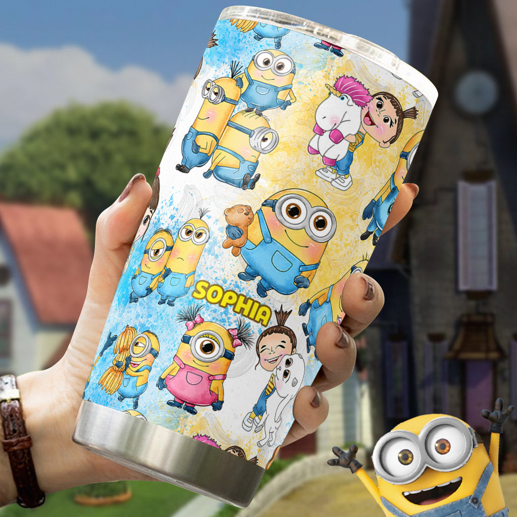 Happy Time Yellow Monster - Personalized Tumbler