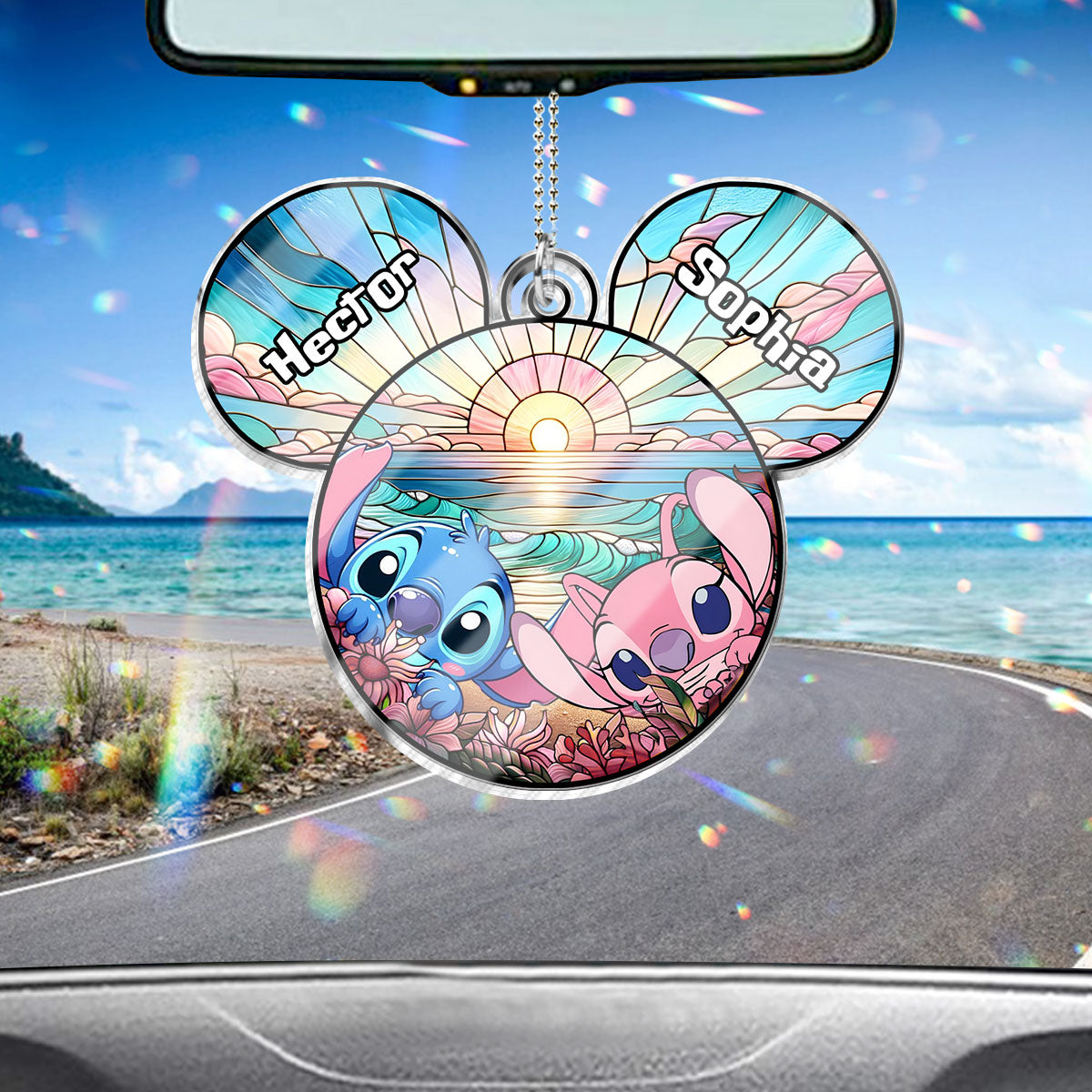 Beautiful Ohana - Personalized Ohana Custom Shaped Car Ornament