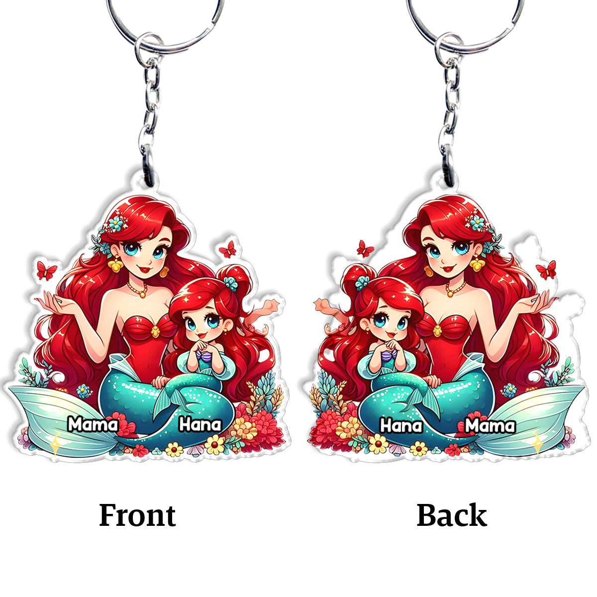 Chicano Royal Mother & Daughter - Personalized Mouse Keychain