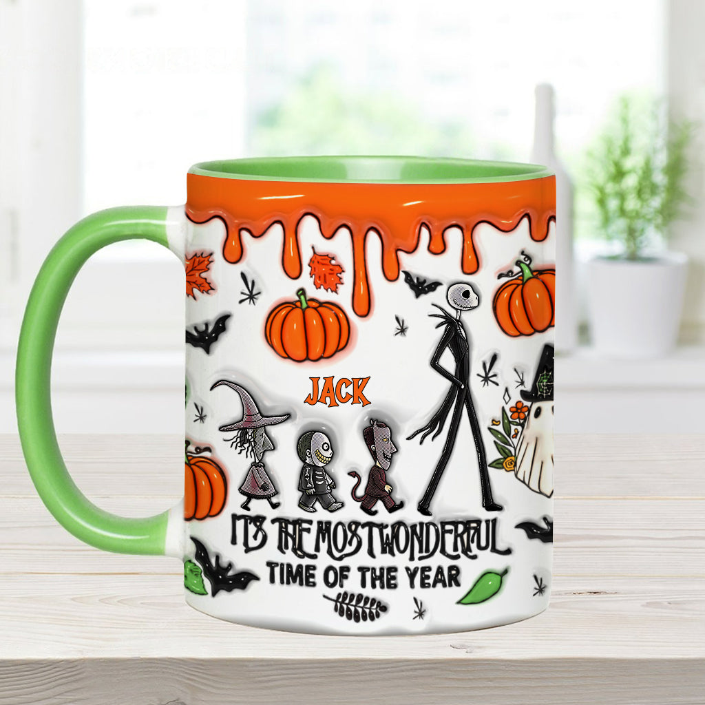 It's The Most Beautiful Time Autumn Skeleton - Personalized Nightmare Accent Mug
