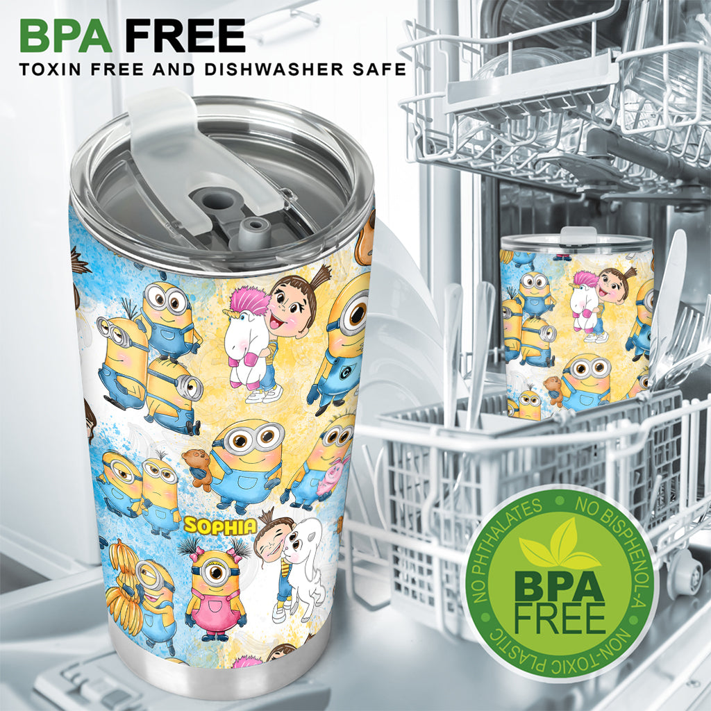 Happy Time Yellow Monster - Personalized Tumbler