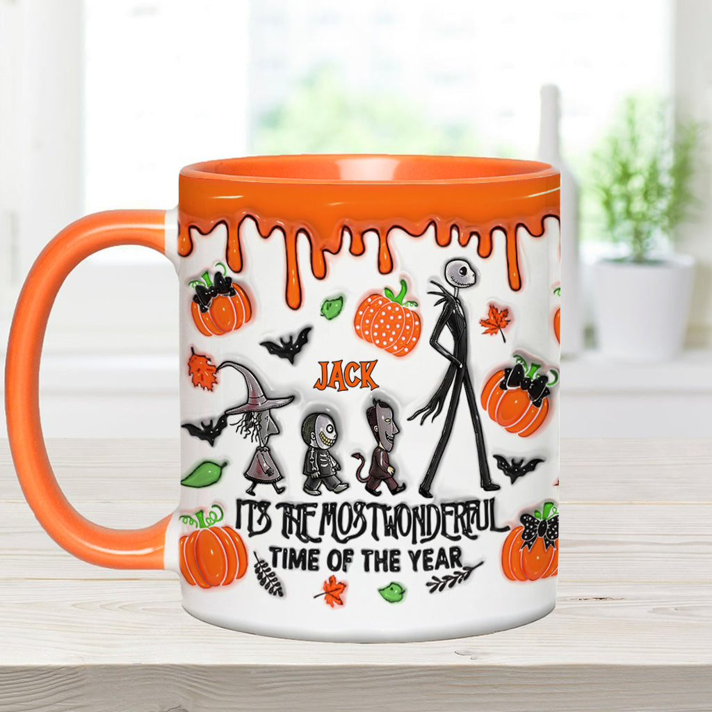 It's The Most Beautiful Time Autumn Skeleton - Personalized Nightmare Accent Mug