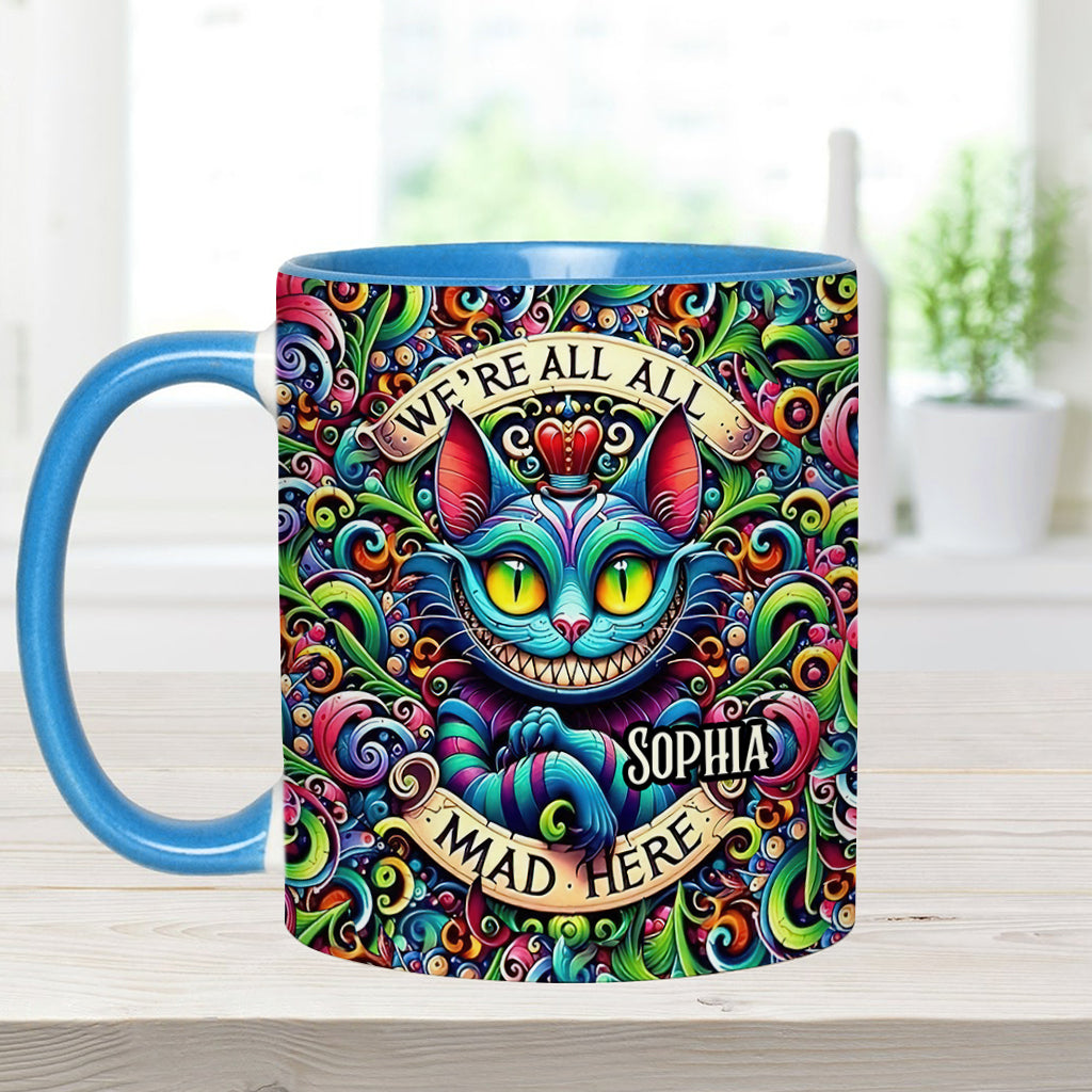 We're All Mad Here - Personalized Mouse Accent Mug