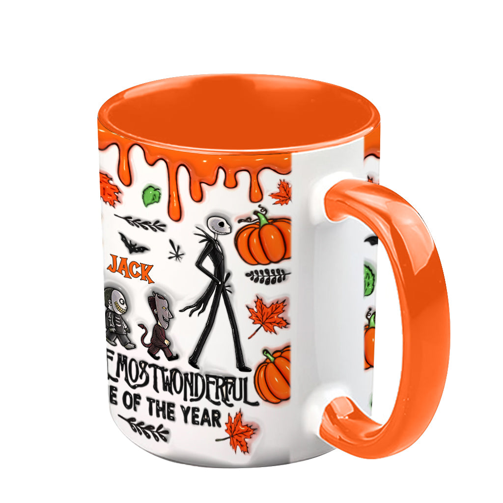 It's The Most Beautiful Time Autumn Skeleton - Personalized Nightmare Accent Mug
