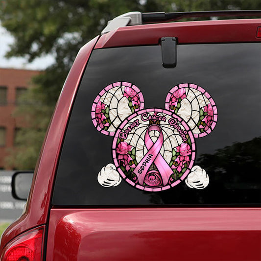 Breast Cancer Warrior - Personalized Mouse Decal Die Cut