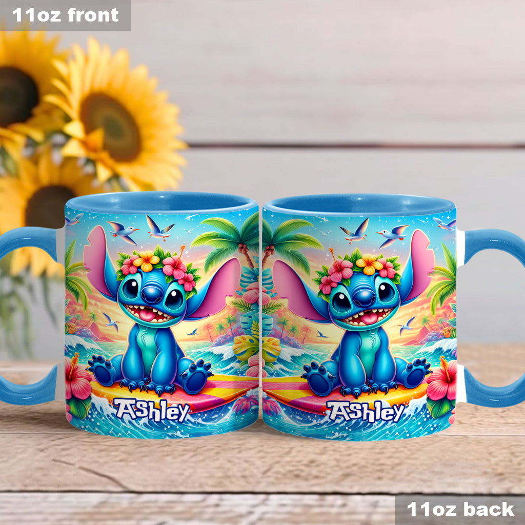 Blue Summer Hawaii - Personalized Ohana Accent Mug