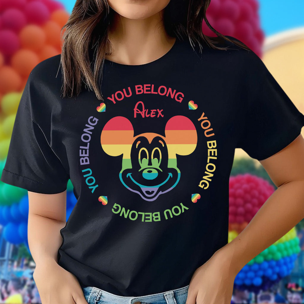 You Belong Mouse Ears Pride - Personalized LGBT Support T-shirt And Hoodie