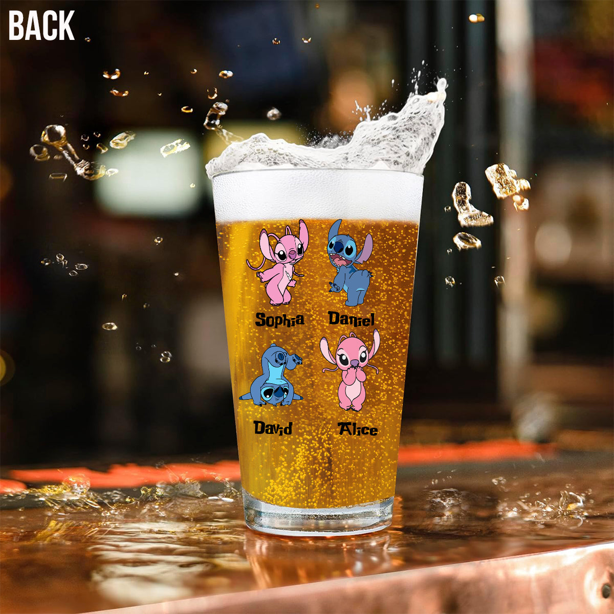 To Dad From The Reasons You Drink - Personalized Ohana Beer Glass