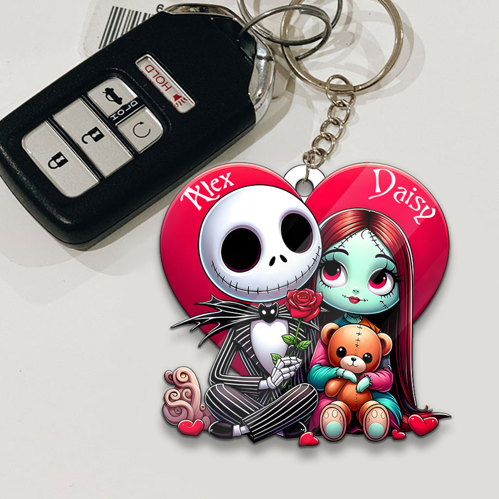 Roses Chicano Couple - Personalized Nightmare Keychain