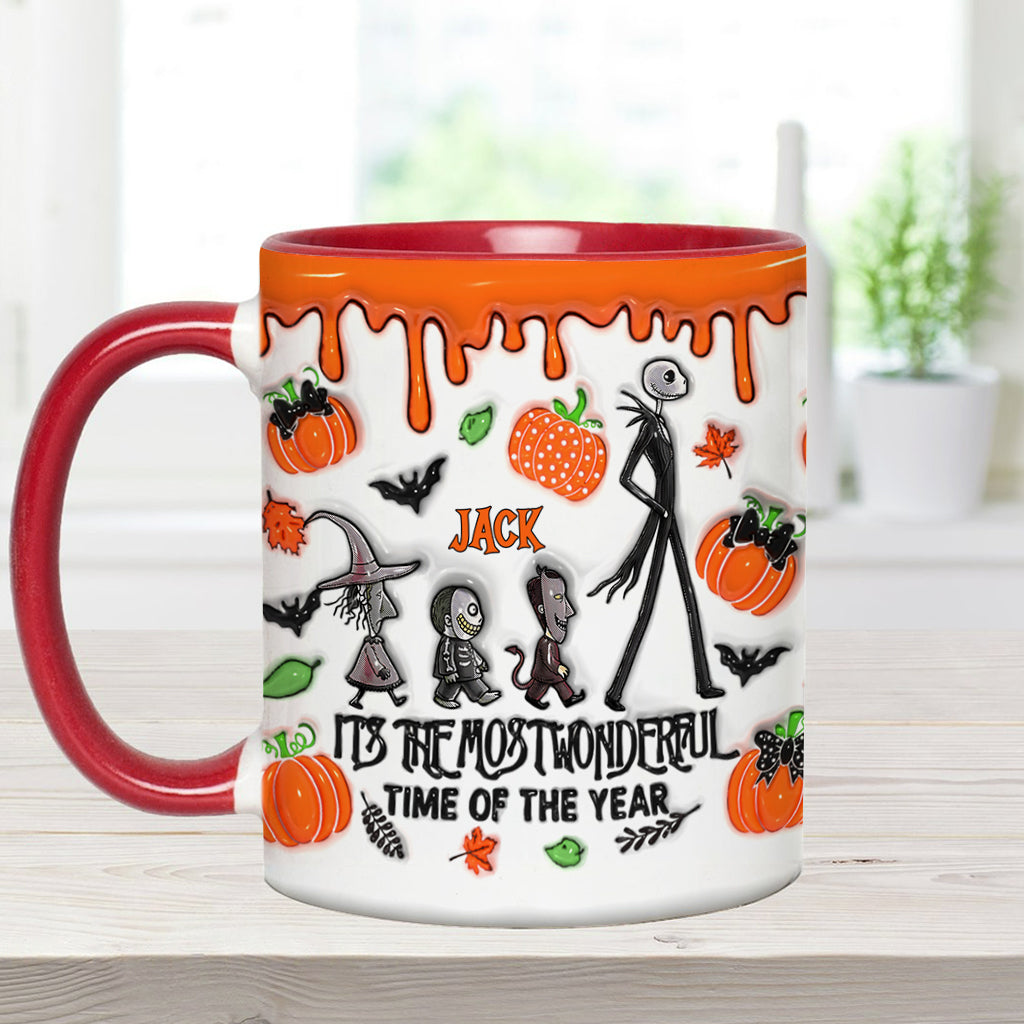 It's The Most Beautiful Time Autumn Skeleton - Personalized Nightmare Accent Mug