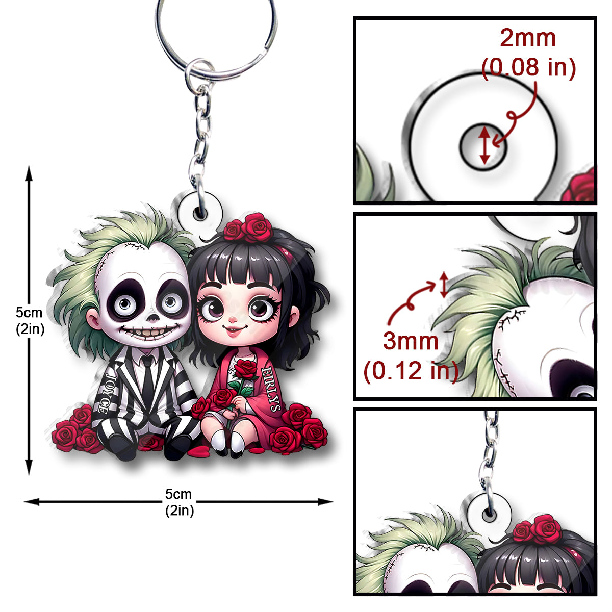 Horror Couple - Personalized Custom Shaped Keychain