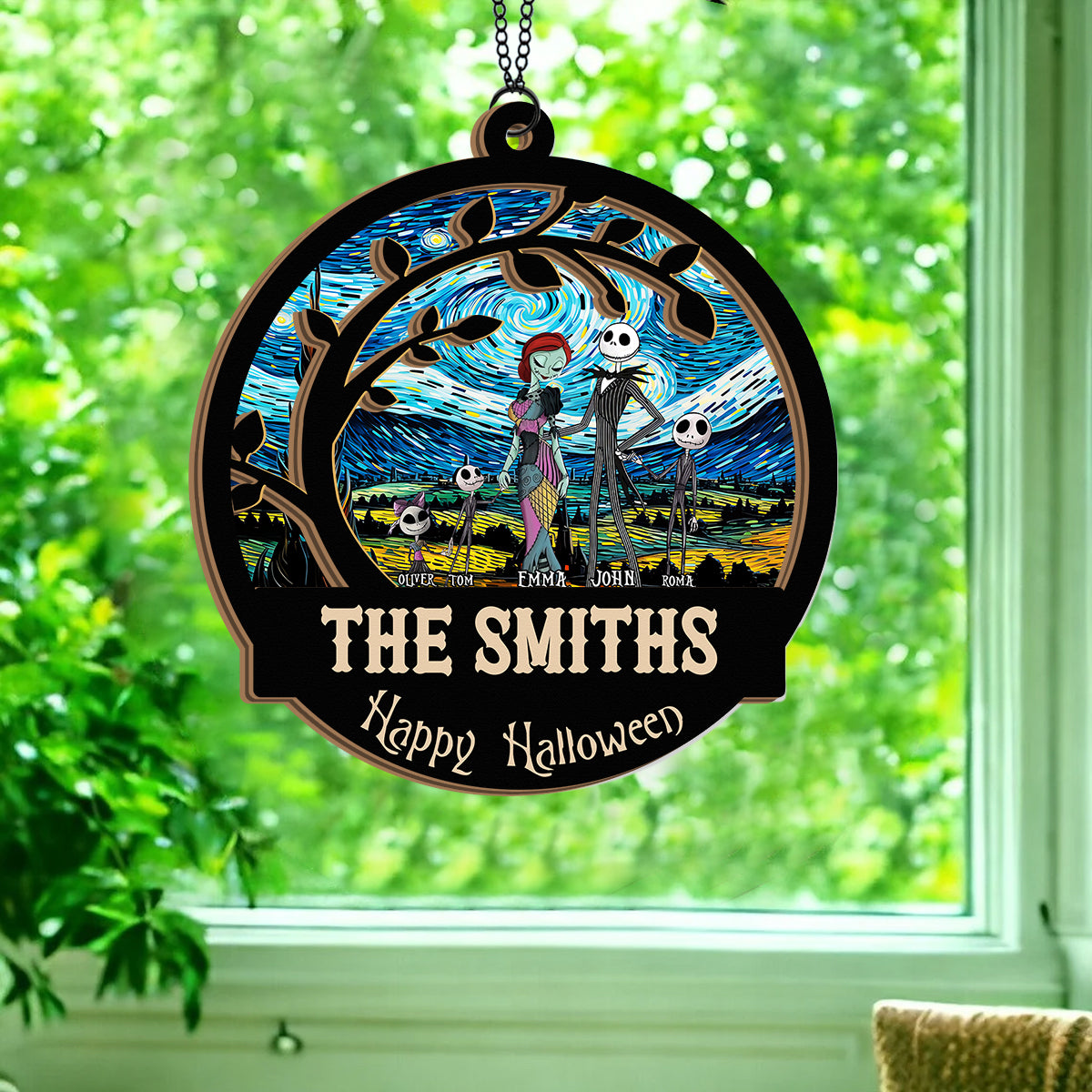 Nightmares Starry Night - Personalized Nightmare 2 Layered Window Hanging Suncatcher
