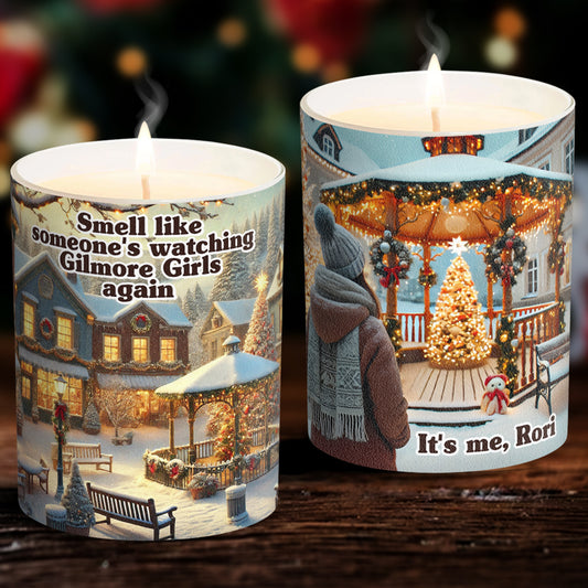 Smell like someone's watching Gilmore Girls again - Personalized Candle With Wooden Lid