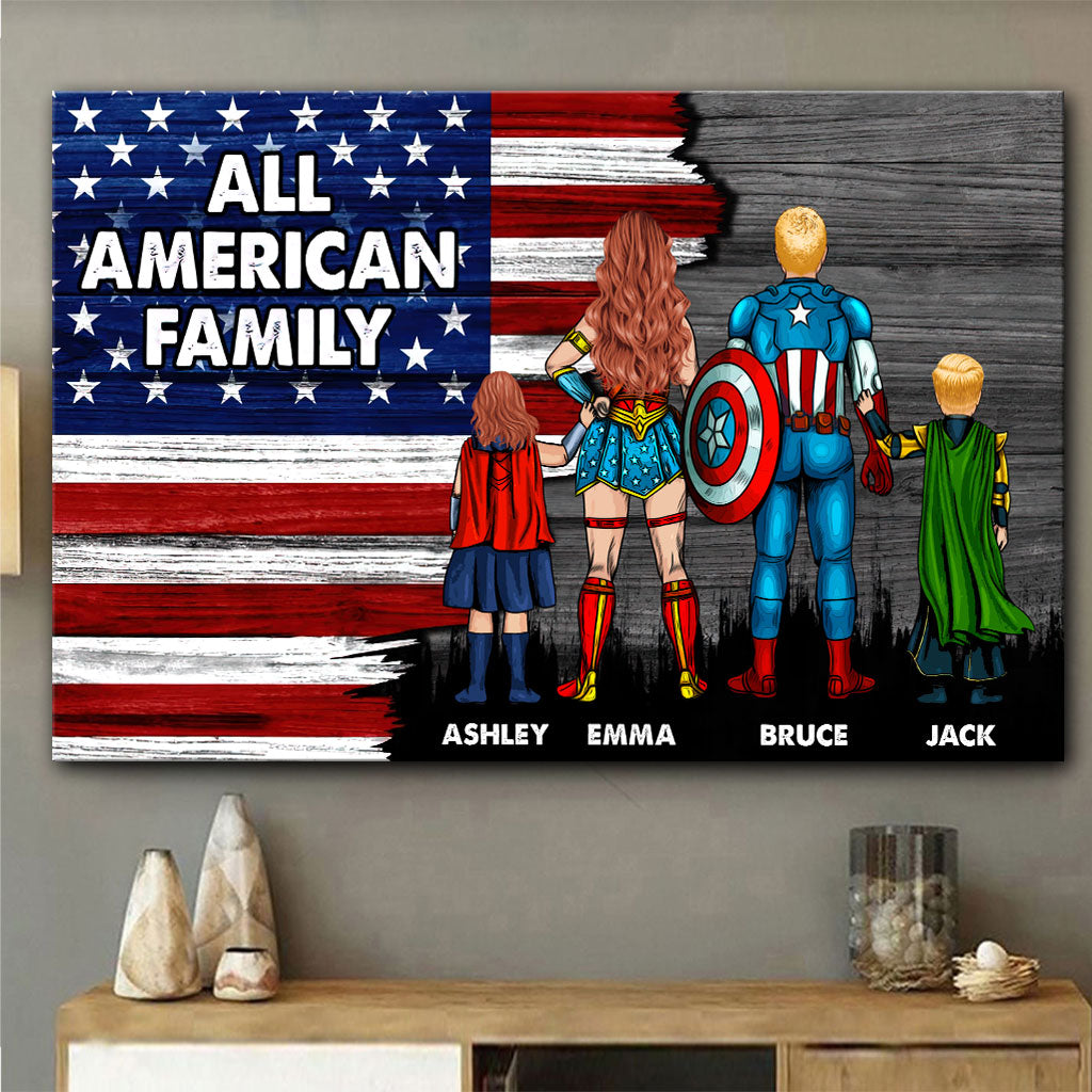 All American Family - Personalized Family Canvas And Poster
